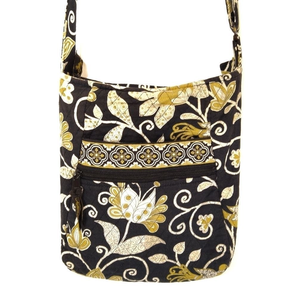 Vera Bradley Crossbody yellow black quilted Purse